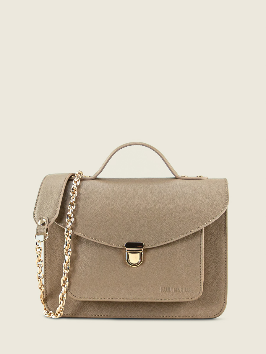 cross-body-bag-leather-mademoiselle-george-n2-taupe-front-view-w105-bei