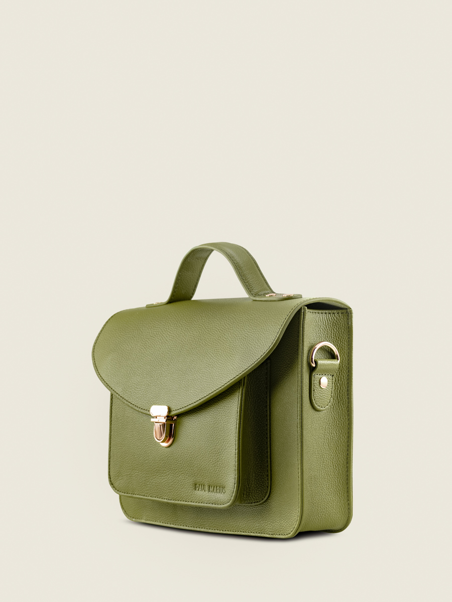 cross-body-bag-leather-mademoiselle-george-n2-olive-green-side-view-w105-gr-o