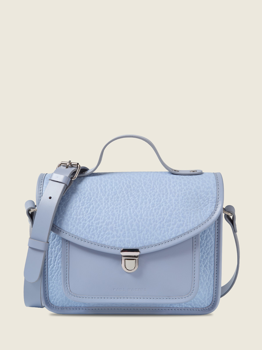 Purple leather handbag Mademoiselle George - Lavender front view