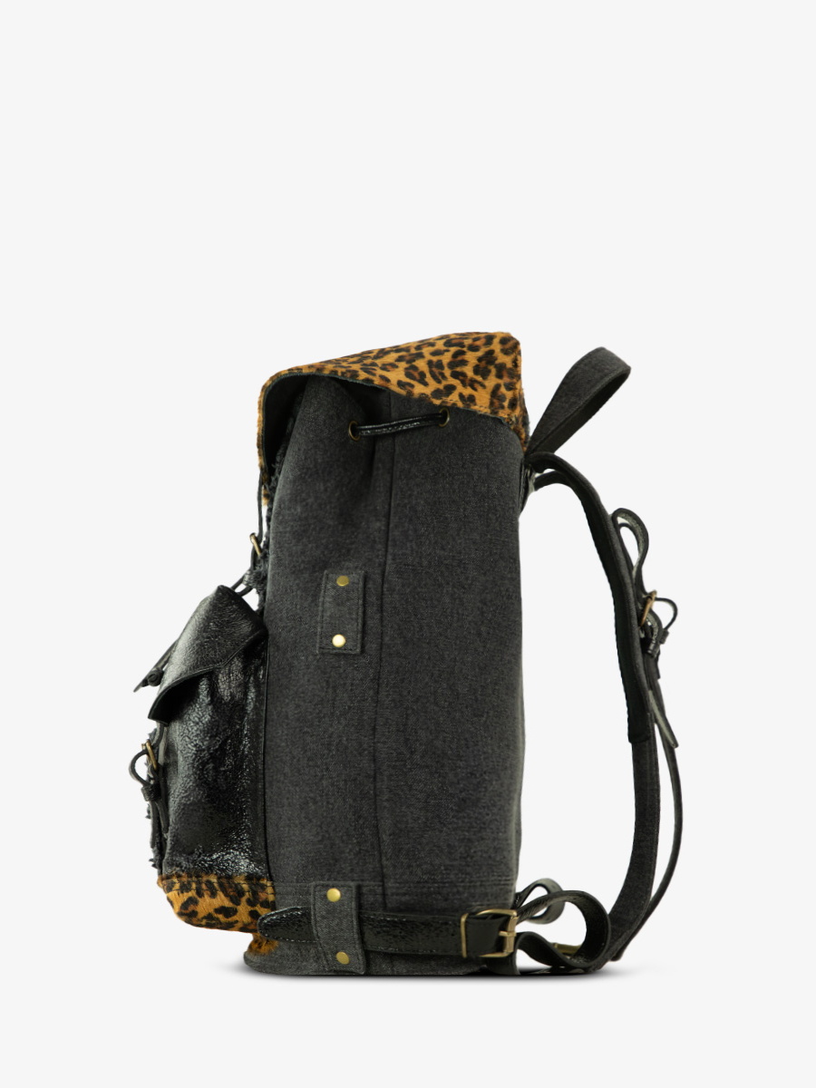 black-leopard-leather-backpack-for-women-side-view-picture-monlegionnaire-chimere-denim-black-paul-marius-bbp-ch-b-denim
