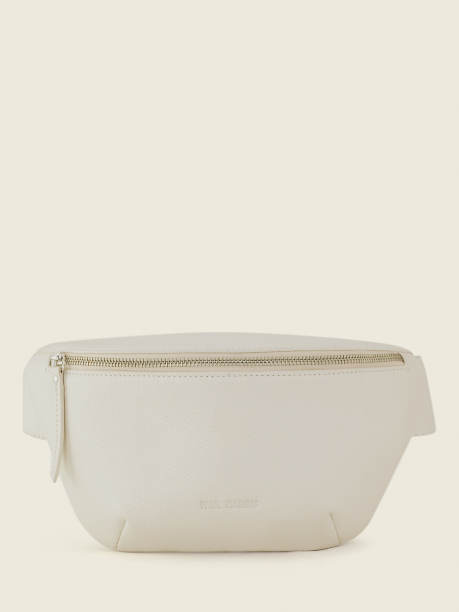 white-leather-fanny-pack-labanane-pastel-chalk-paul-marius-front-view-picture-m503-pt-w