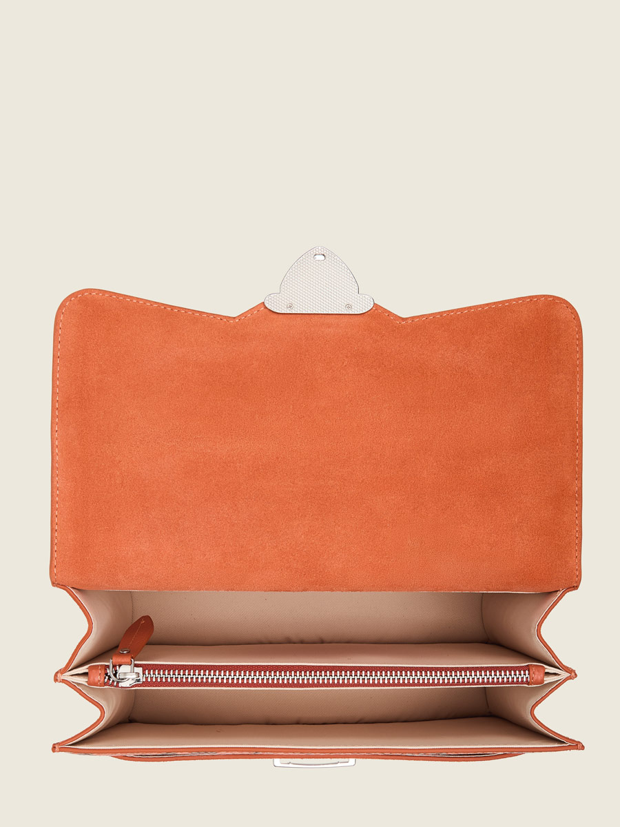 Amber python leather handbag Madame George Python - Ambre focus material photo
