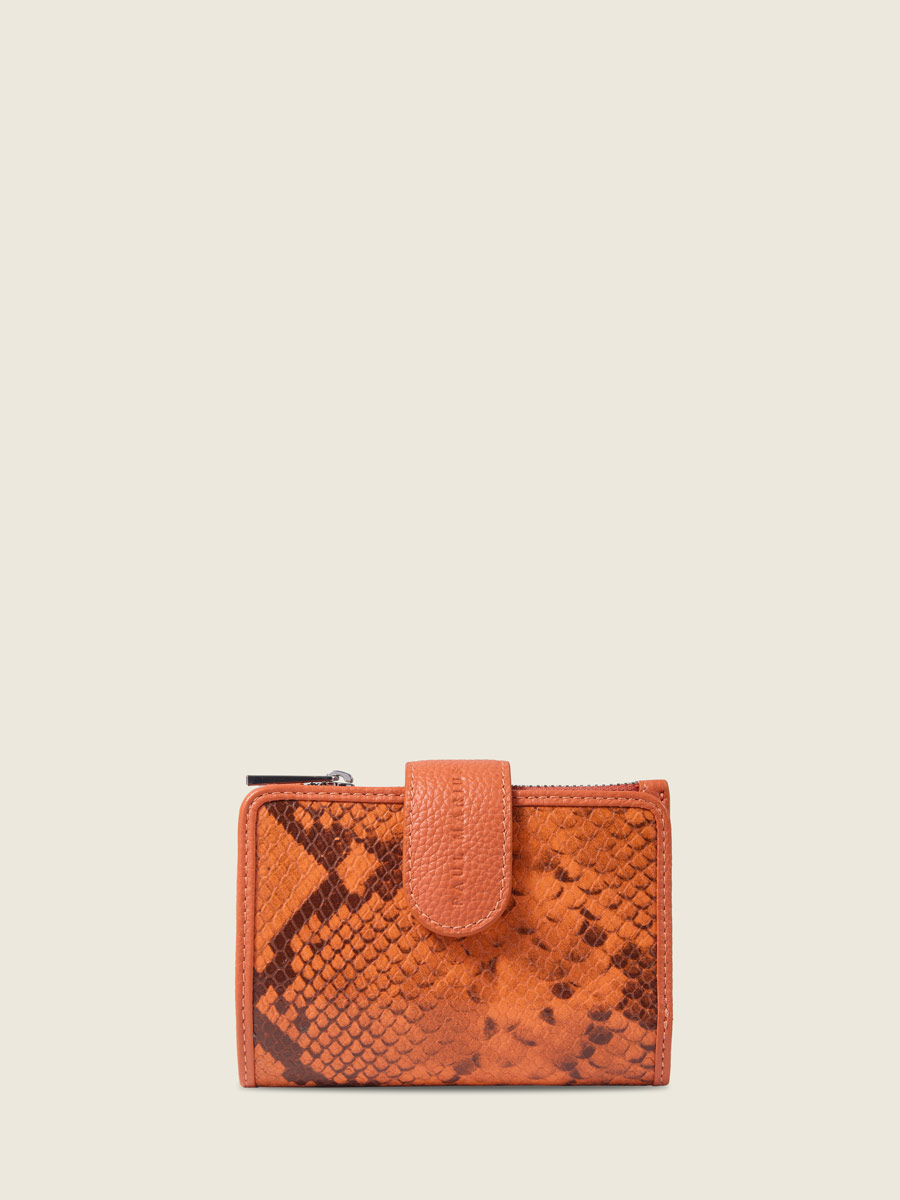 Amber python wallet Valentine Python - Amber front view