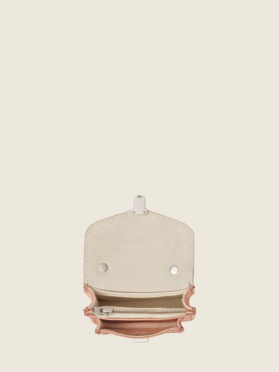 Rose gold Mademoiselle George Nano Bag Charm Wallet focus material photo