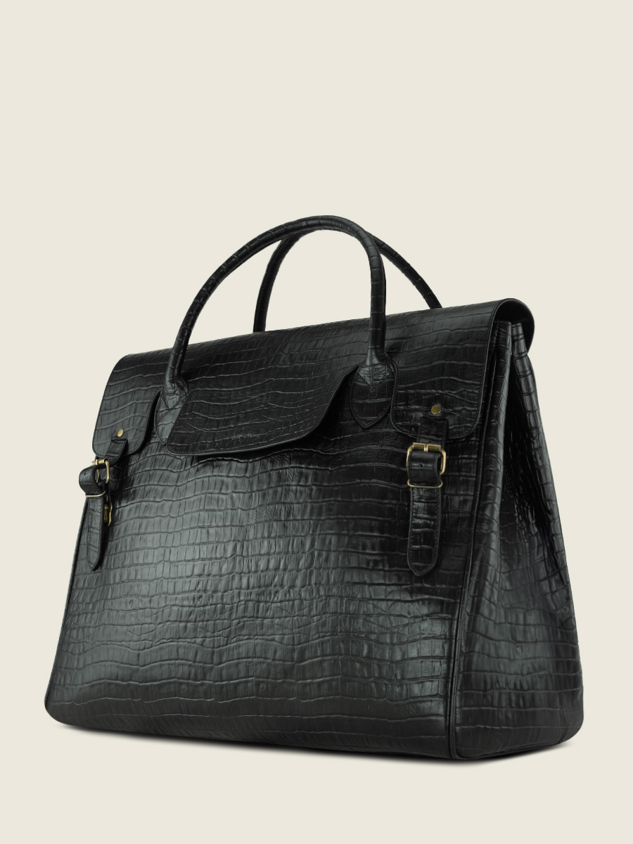 black-leather-travel-bag-rouen-delhi-heritage-jet-black-paul-marius-side-view-picture-m105-cr-b