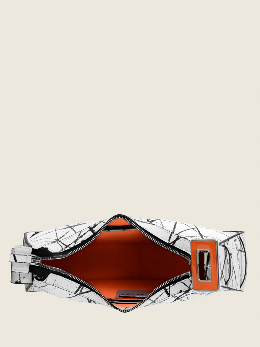 baguette-bag-leather-white-black-orange-victoire-arty-01-inside-view-w54-art1-b-w