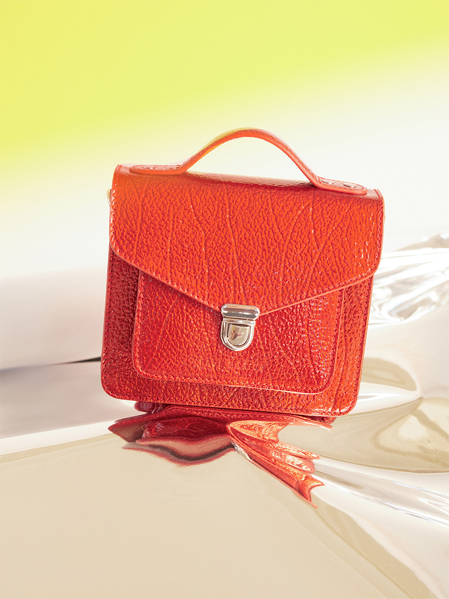 Small red leather handbag Mademoiselle George XS - Star Flame ambient view