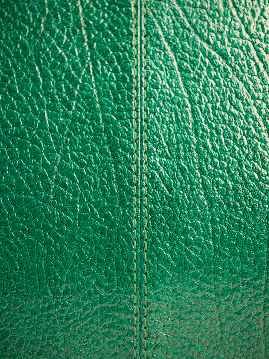 Blue leather handbag Mademoiselle George - Lagoon Star focus material photo