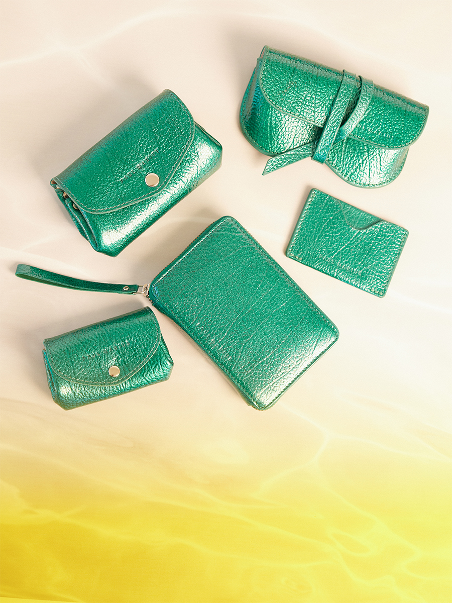 Blue leather pouch  LeGustave M - Lagoon Star ambient view