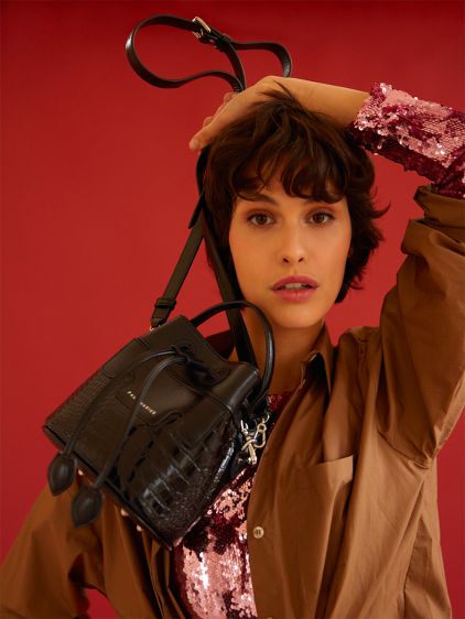 Capucine XS Croco - Patent Black