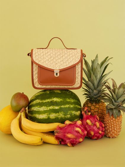 Mademoiselle George Raphia - Natural / Cognac