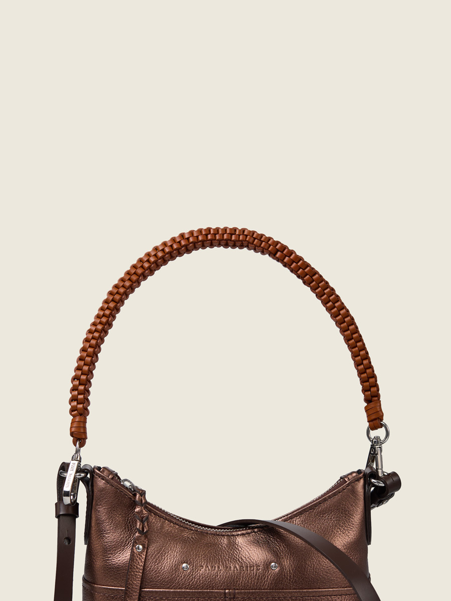 Removable natural bag strap  LeScoubidou - Natural front view