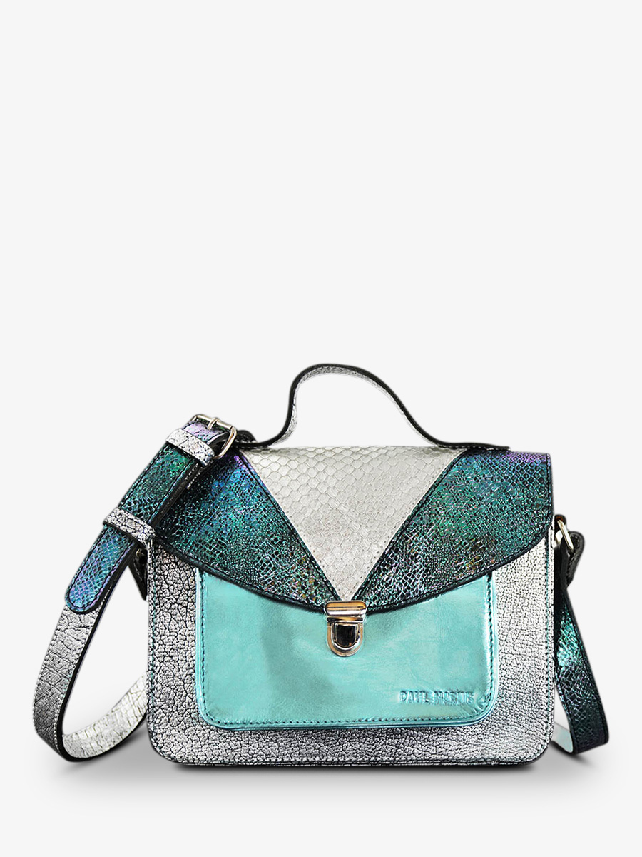 leather-hand-bag-for-woman-blue-white-front-view-picture-mademoiselle-george-chimere-polar-paul-marius-3760125341422