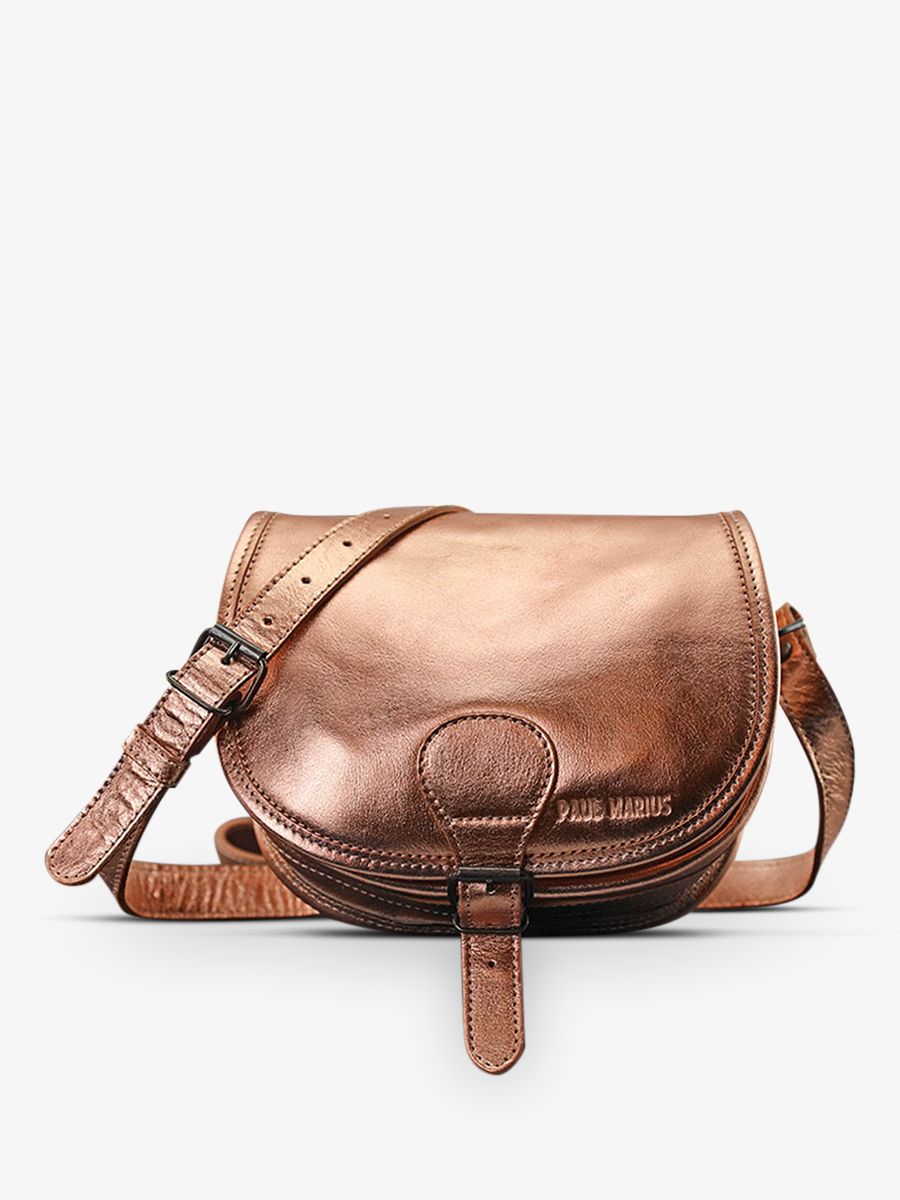 leather-shoulder-bag-for-woman-pink-gold-front-view-picture-lebohemien-or-rose-gold-paul-marius-lebohemien