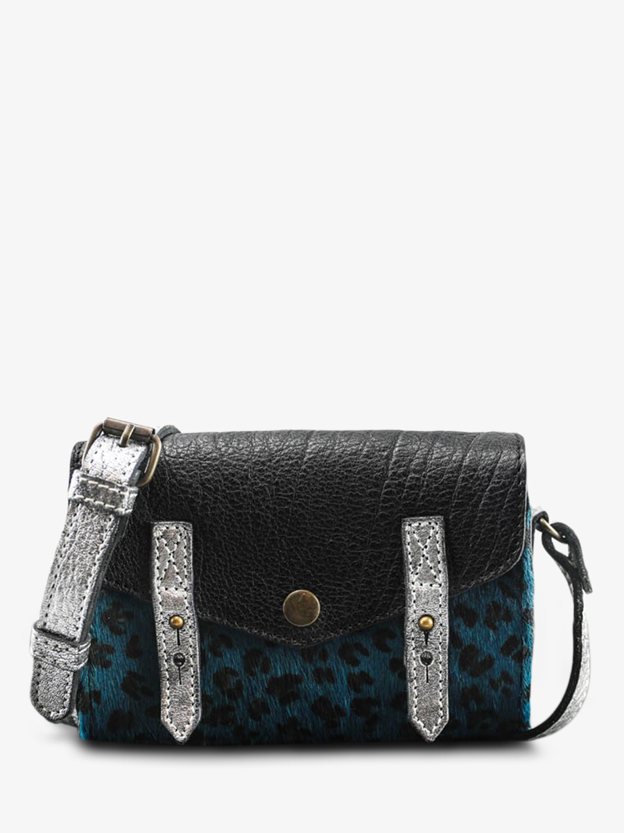 shoulder-bag-for-woman-blue-silver-front-view-picture-le-mini-indispensable-leopard-pool-blue-silver-paul-marius-3760125338743