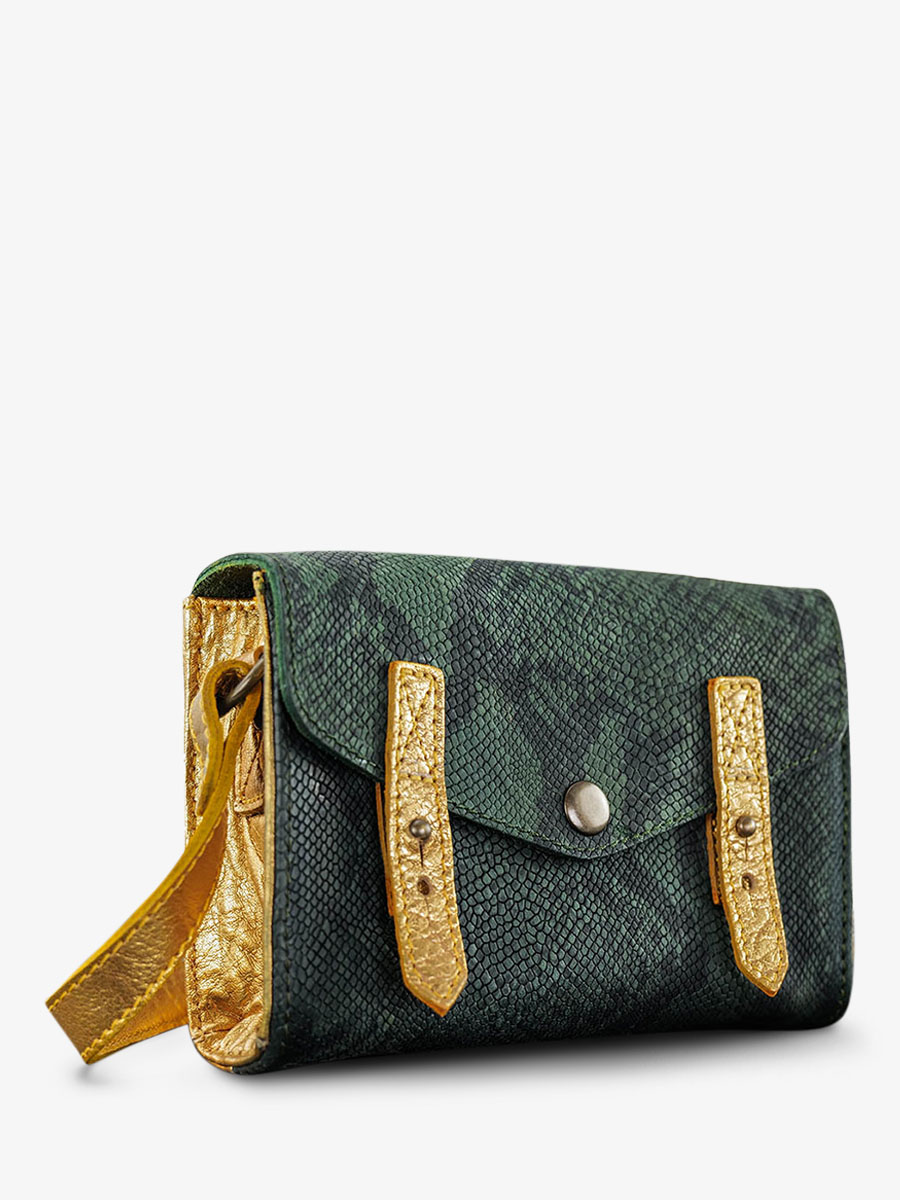 shoulder-bag-for-woman-green-side-view-picture-le-mini-indispensable-python-forest-green-paul-marius-3760125346182