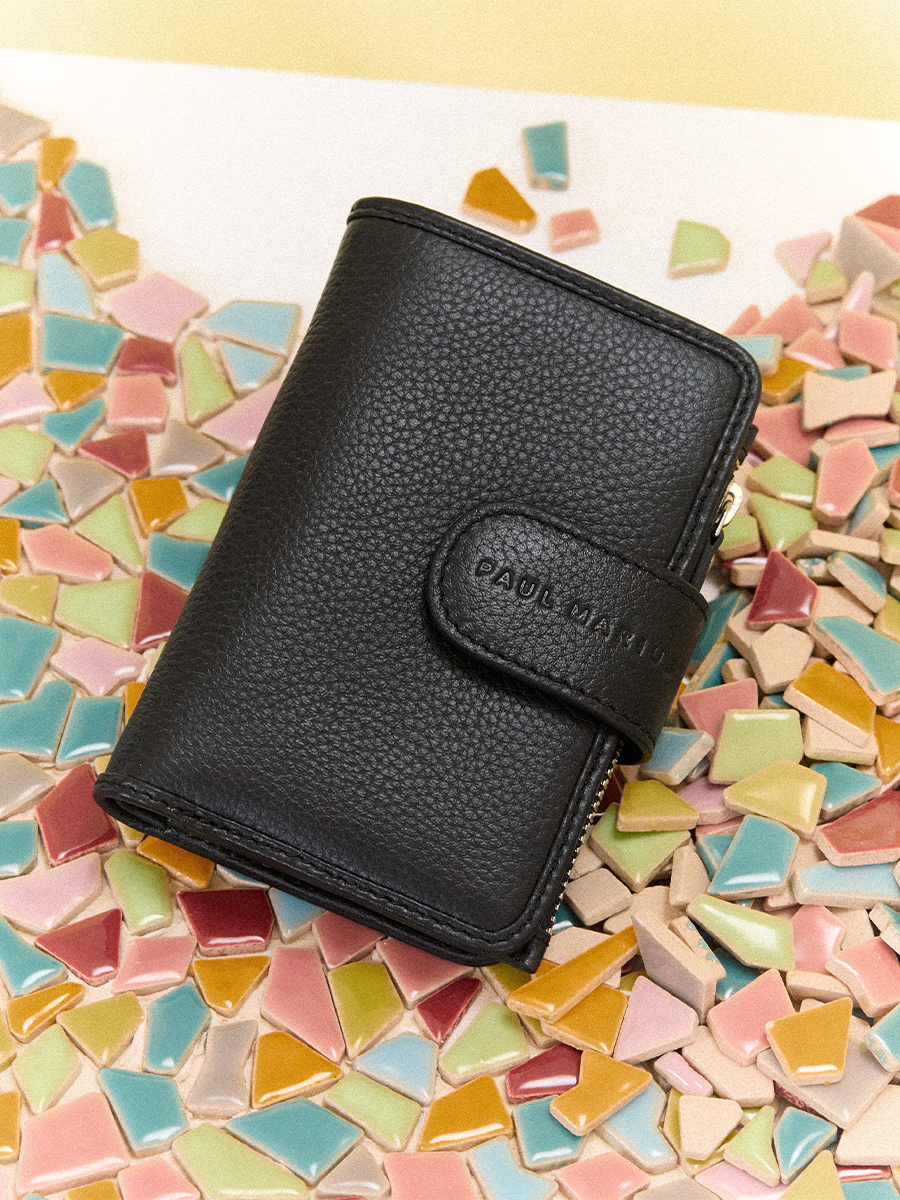 Black wallet Valentine - Black side view