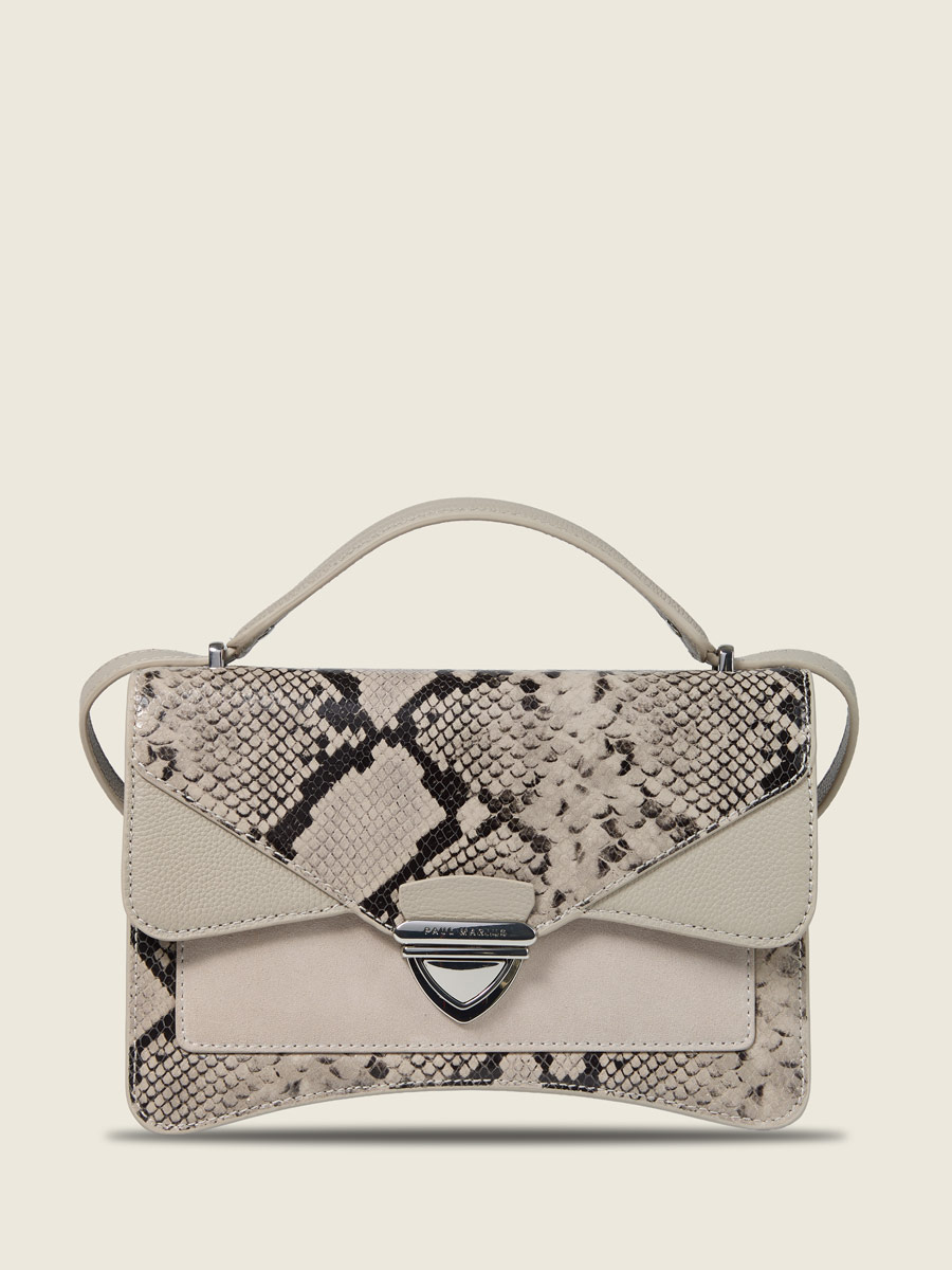 Galet python leather handbag Madame George Python - Galet front view